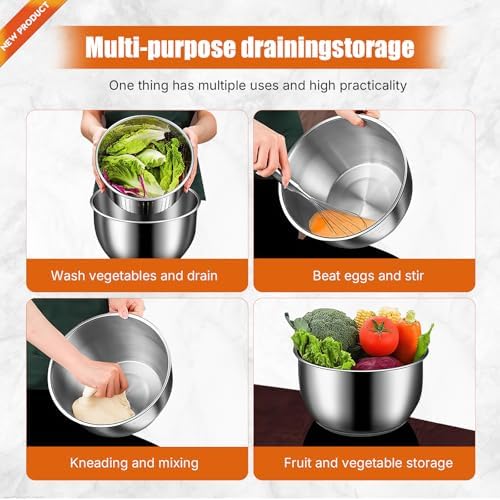 Stainless Steel Salad Spinner, 6L Salad Spinner, Lettuce Spinner