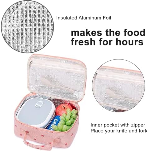 Bluboon Kids Girls Pink Strawberry Lunch Box