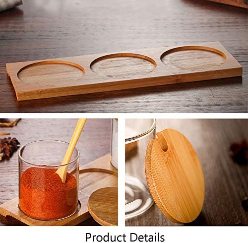 Glass Condiment Canister Set, 10oz, 3 PCS