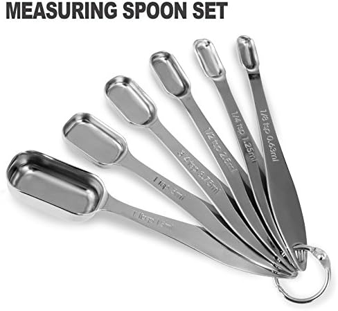 13-Piece Measuring Cups and Spoons Set, 18/8 Stainless Steel, Silver