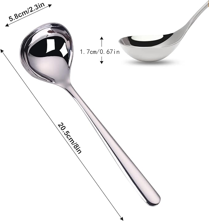 Comicfs 4 Pack Small Ladle Sauce Ladle SUS 304 Stainless Steel Small Serving - Image 2