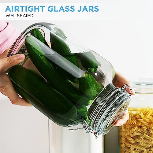 106oz Square Glass Jars with Airtight Lid, Mason Jars Set of 2