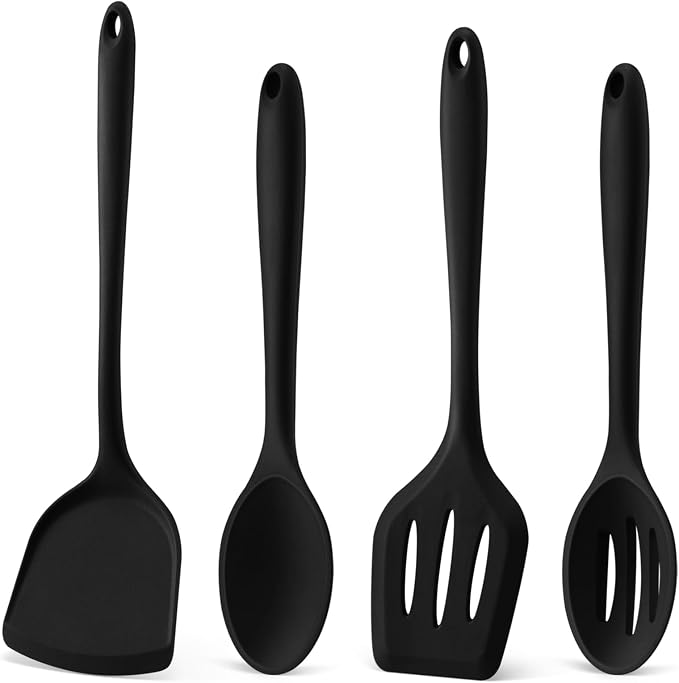 P&P CHEF Kitchen Utensil Set, 4 Pieces Non-stick Silicone Cooking Utensils by PPCHEF