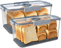 Honbuty 2-Pack Airtight Bread Boxes, Grey