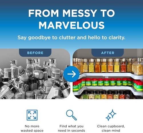 Spicy Shelf 3.0 - Expandable 2 Tiered Spice Rack Organizer for Cabinet