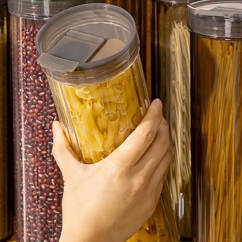 Clear Plastic Pasta Storage Container with Lid, Airtight Spaghetti
