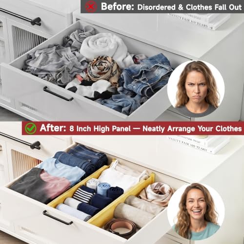 4 Pack Deep Drawer Dividers for Clothes Dresser 8" Hight