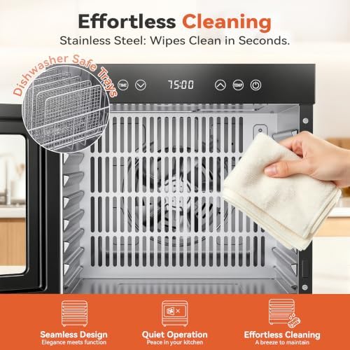 Manastin Food Dehydrator, 8 Stainless Steel Trays