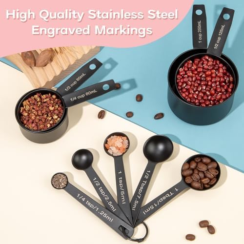 Measuring Cups and Spoons Set of 9, Stainless Steel Measuring cup for