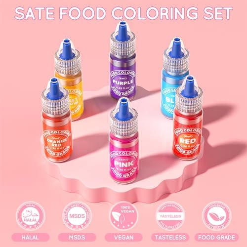 Food Coloring Liquid Set, 33 Colors, 0.25 Fl Oz