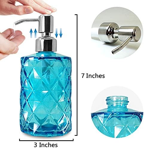 JASAI 12 Oz Diamond Design Soap Dispenser