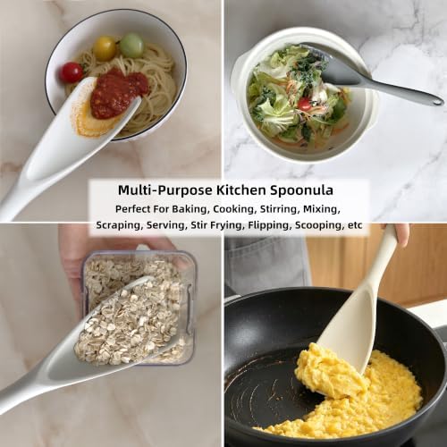 Silicone Spatula Tongs and Basting Brush Set, 3-Piece, White