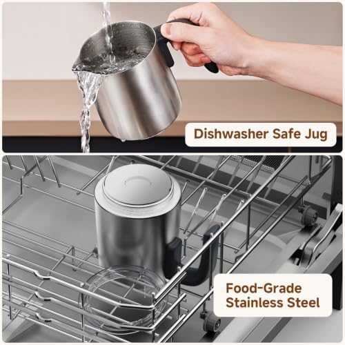 AMZCHEF Electric Milk Frother and Steamer, 8-in-1 Hot & Cold Foam