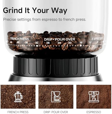 HiBREW G7 Electric Coffee Grinder, 48 Settings, 350g Hopper