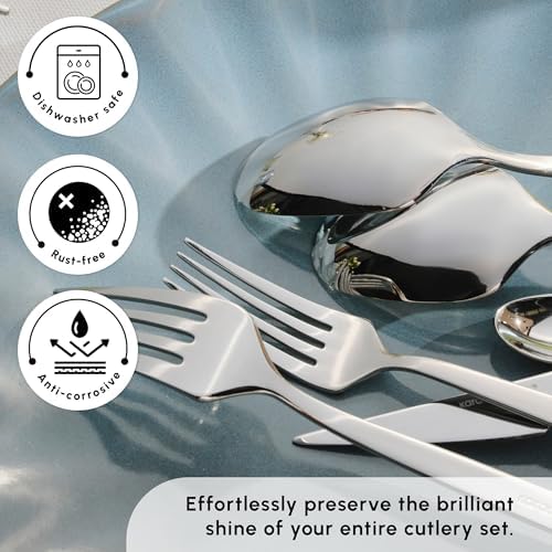 Karaca Thor 84-Piece Table Silverware Cutlery Set with Box, Stainless