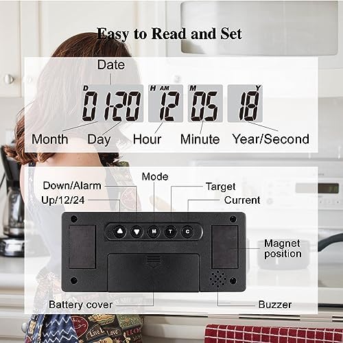Jayron Reusable Digital Countdown Timer, 9999 Days, Blue