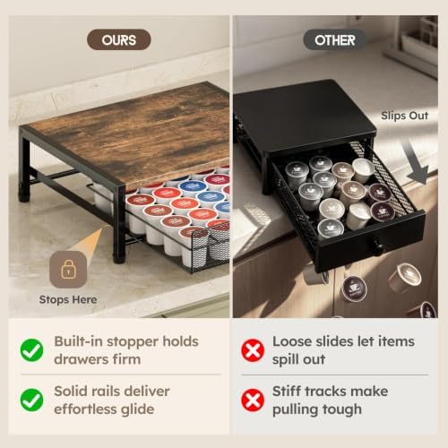 Homsorout 42 K Cup Holder, Coffee Pod Holder Drawer for Countertop