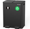 Lovewind Kitchen Trash Can, 2 x 8 Gallon Stainless Steel Trash and Recycle Bin by LOVEWIND