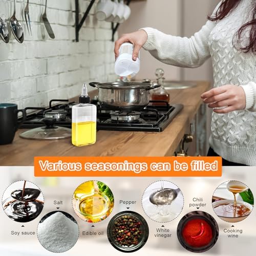 Gerrii 4 Pcs Small Oil Dispenser Bottle for Camping and 2 Pcs 4 in 1