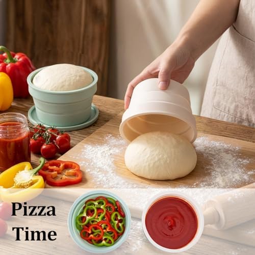 Lawei 4PCS Collapsible Pizza Dough Proofing Box with Lids, Food Grade