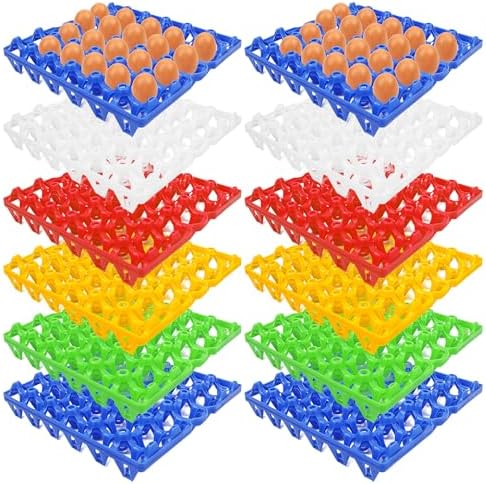 10-Pack Plastic Egg Trays, Stackable Reusable