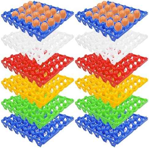 10-Pack Plastic Egg Trays, Stackable Reusable