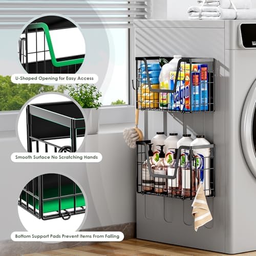Magnetic Shelf for Fridge, Fruit Basket with 2 Hooks