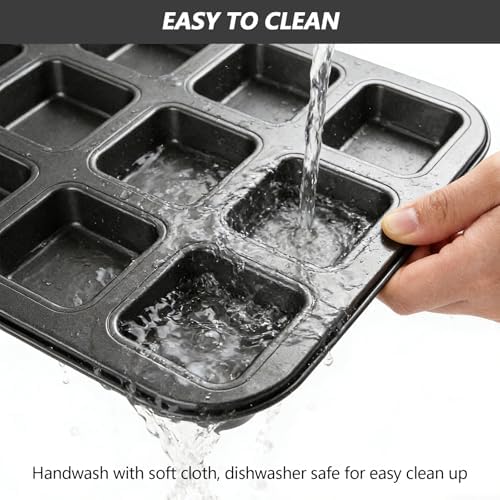 2 Pack Mini Brownie Pan with Dividers, Brownie Bite Pan, 12 Cavity