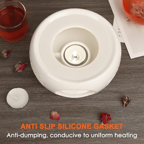 KAYCROWN Teapot Warmer, Ceramic Tea Warmer with Tealight Holder