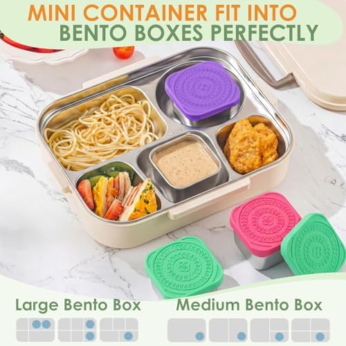 12 Pack Stainless Steel Snack Containers with Lids, 6oz