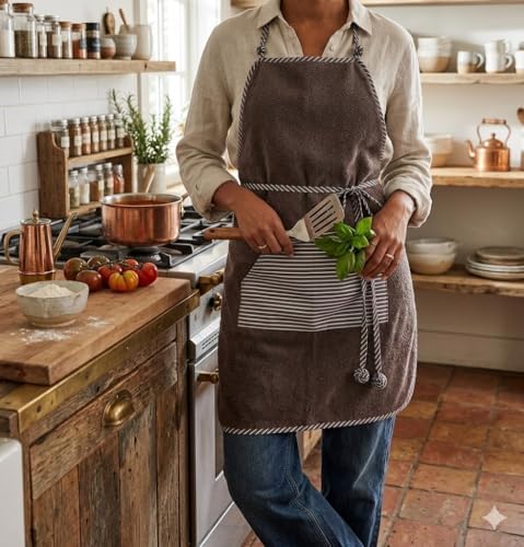 Abstract Terry Cotton Aprons For Cooking - Chef Apron with Pocket