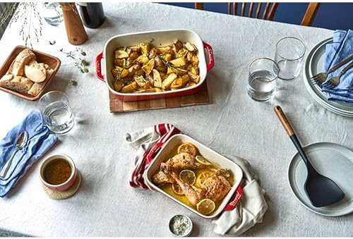 STAUB Ceramic Rectangular Baking Dish Set, 2-Piece, Cherry