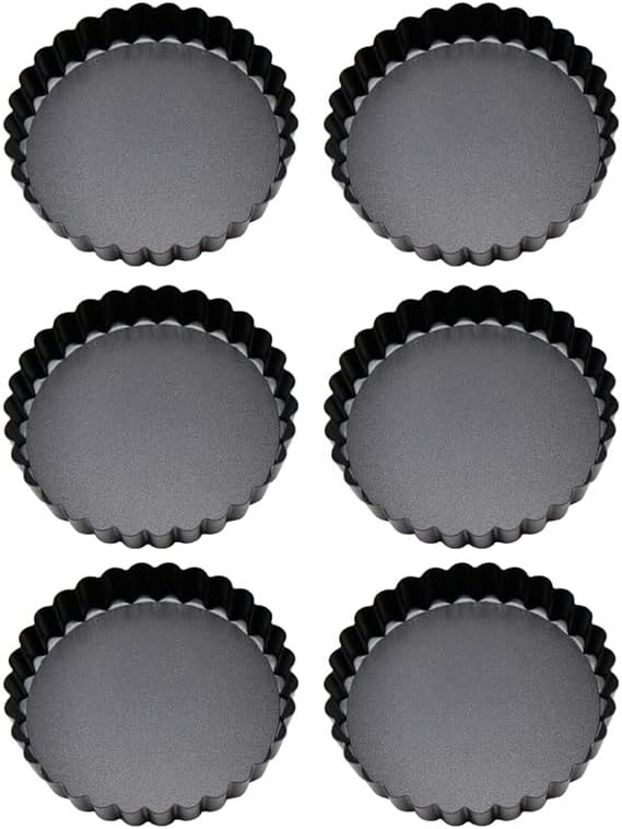 Estink Removable Bottom Tart Pan Set, Carbon Steel Non Stick Quiche