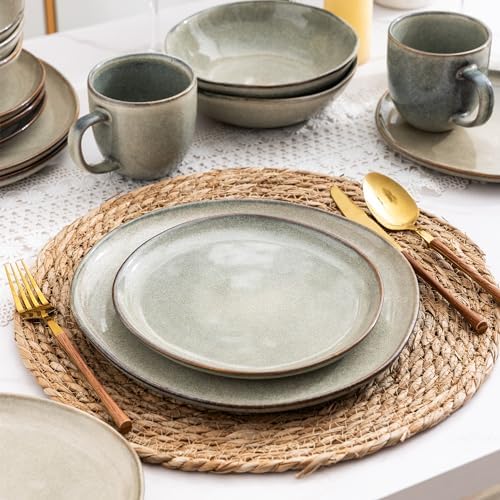 AmorArc Ceramic Dinnerware Sets for 12,36Pcs Plates and Bowls Sets Dishes