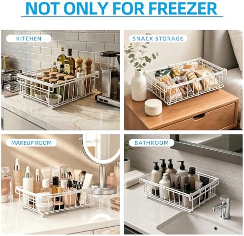 2 Pack Expandable Freezer Organizer Bins, Stackable Chest Freezer