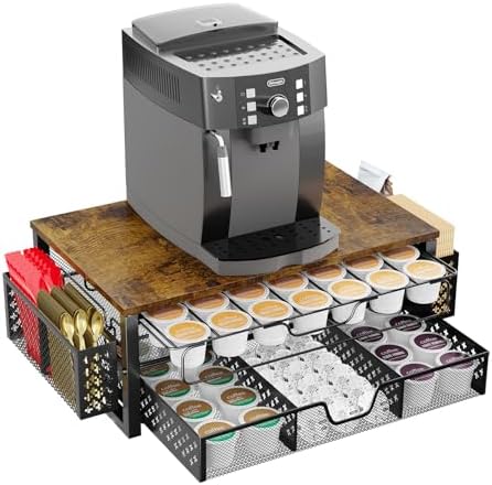 Simple Trending Coffee Pod Holder, 2 Tier Sliding Storage Drawer