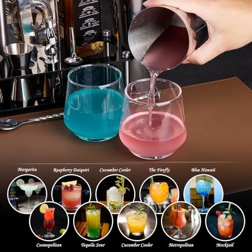 Wukuna Cocktail Shaker Bartender Kit, 15 Pcs Bar Tool with Acrylic