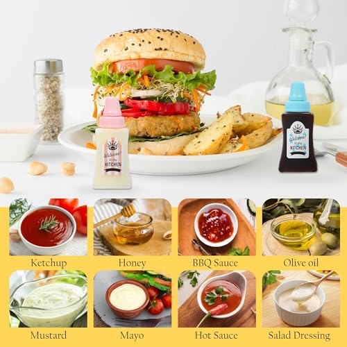 8 Pieces Mini Ketchup Bottle for Lunch Box, Mini Condiment Squeeze