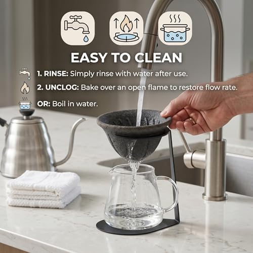 Ceramic Tea Strainer, 1 Set Ceramic Tea Strainer & Coffee Filter with