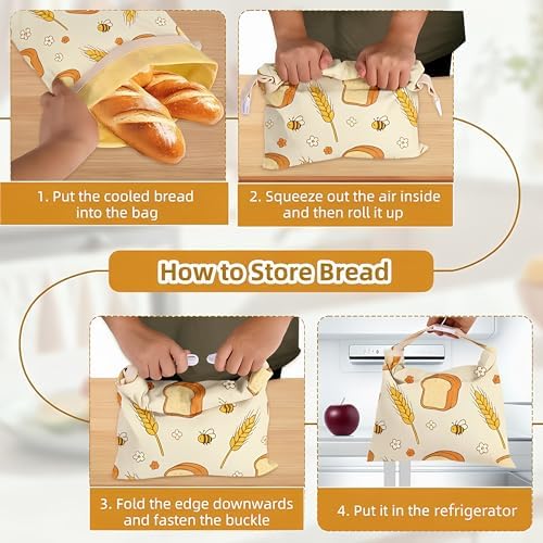 2 Pack Beeswax Bread Bags, XL 13x17in