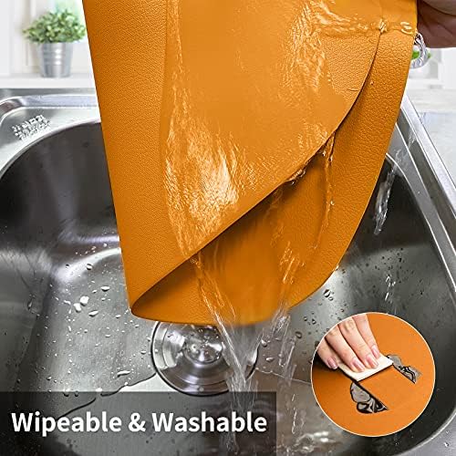 Herda Faux Leather Fall Placemats Set of 6 Wipeable Washable Place