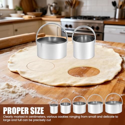 Stainless Steel Biscuit Cutter Set, Ergonomic Pastry Scraper and Dough