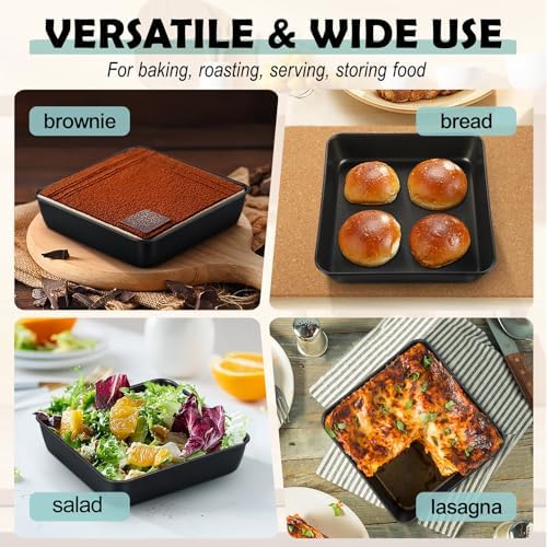 TeamFar 6x6 Inch Square Baking Pans, Coated Square Cake Brownie