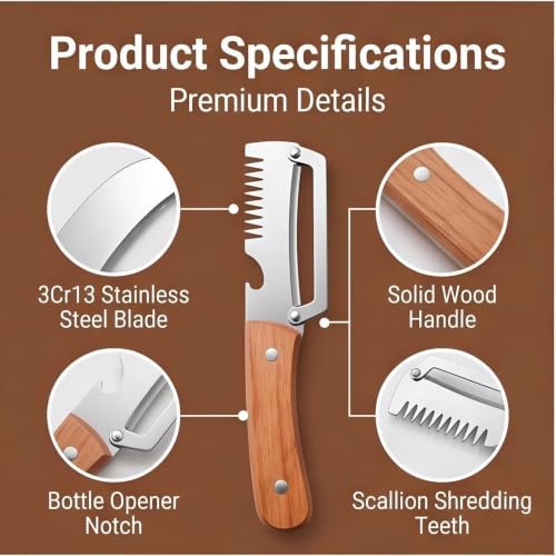 2026 Upgrade 2-in-1 & 3-in-1 Vegetable Peeler Set with Wooden Handle