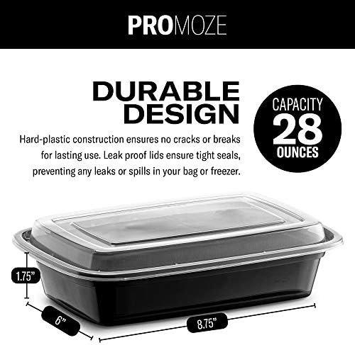 50-Pack Reusable Meal Prep Containers Microwave Safe Food Storage