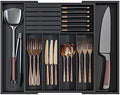 Utensil Organizer Silverware Tray for Drawer - Bamboo Knife Drawer