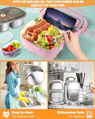 Eocolz Electric Lunch Box Food Heater, 1.5L, 80-100W