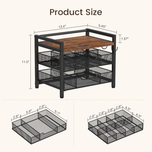 Giikin Tea Bag Organizer, Tea Organizers and Storage with 2 Drawers