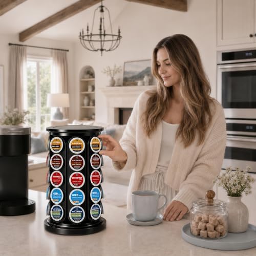 K Cup Holder for 40 Keurig Pods, Black