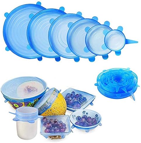 Silicone Stretch Lids, 6PCS, Blue
